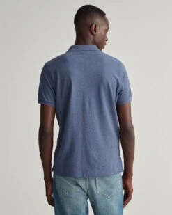 GANT Mens Sheild Regular Pique Polo Shirt Dark Jeans Blue Melange -Casa Moda Store gant mens sheild regular pique polo shirt dark jeans blue melange northern ireland 992