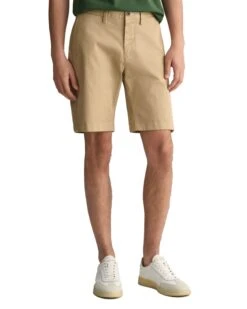 GANT Mens Slim Twill Shorts Dark Khaki