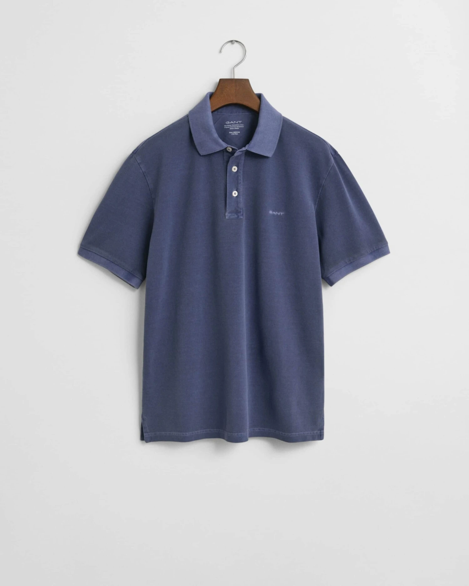 GANT Mens Sunfaded Pique Polo Shirt Dusty Navy 8 GANT Mens Sunfaded Pique Polo Shirt Dusty Navy - Image 6