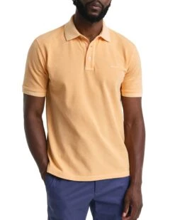 GANT Mens Sunfaded Pique Polo Shirt Peachy Orange