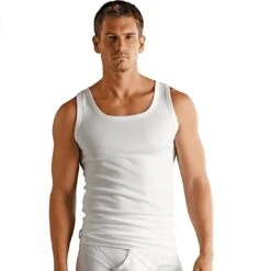 Götzburg Classic Fine Rib Cotton Vest 2 Pack - White