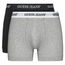 Guess Jeans Mens 2 Pack Boxer Briefs Black/Grey