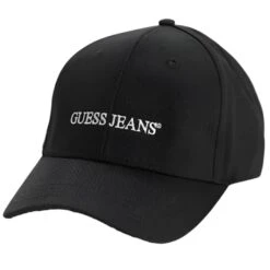 Guess Jeans Mens Embroidered Baseball Cap Black