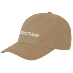 Guess Jeans Mens Embroidered Baseball Cap Sand Beige
