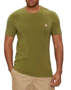 Guess Men's Crew Neck SS T-Shirt Stone Green