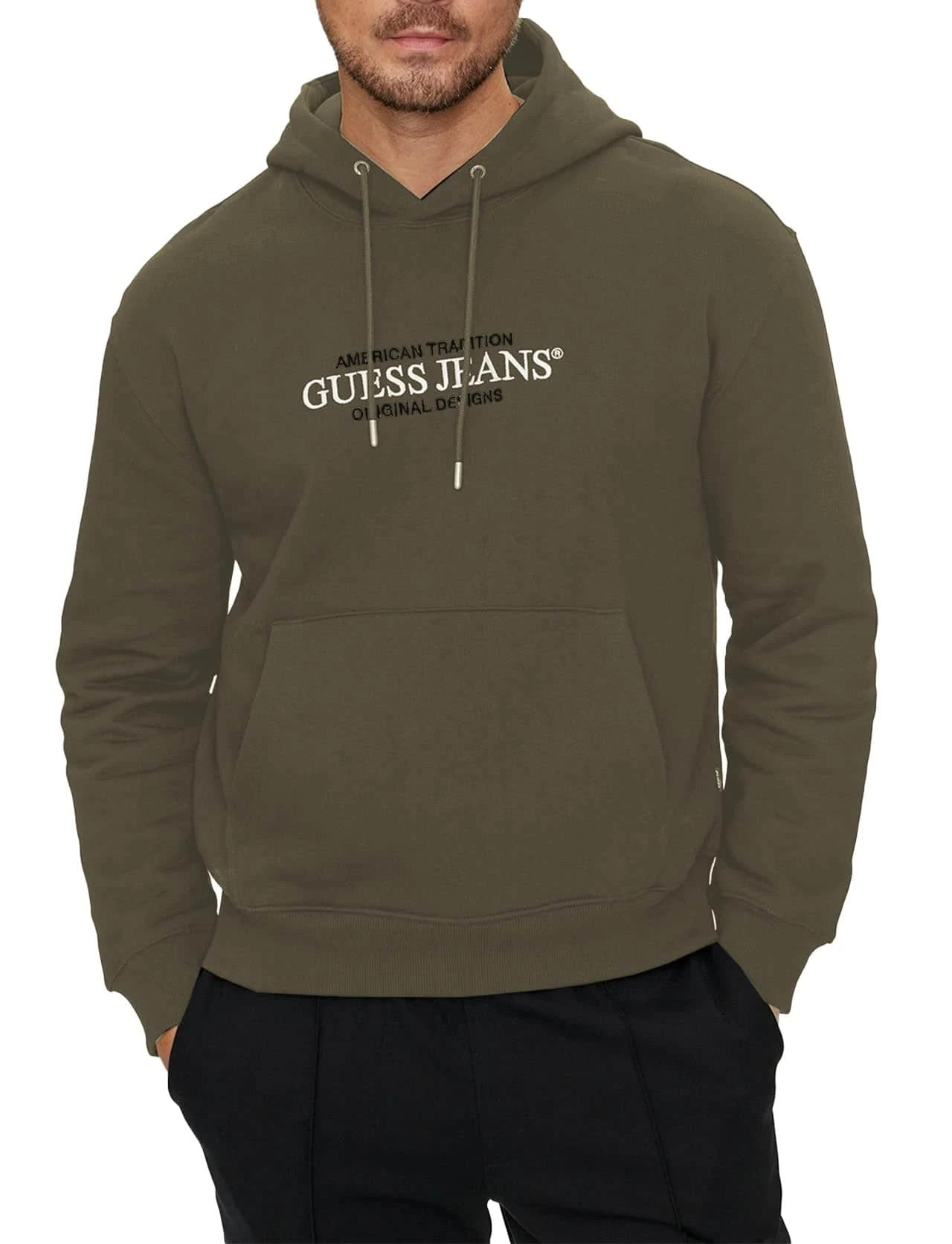 Guess Mens GJ American Tradition Hoodie Olive Light Green 5 Guess Mens GJ American Tradition Hoodie Olive Light Green - Image 3