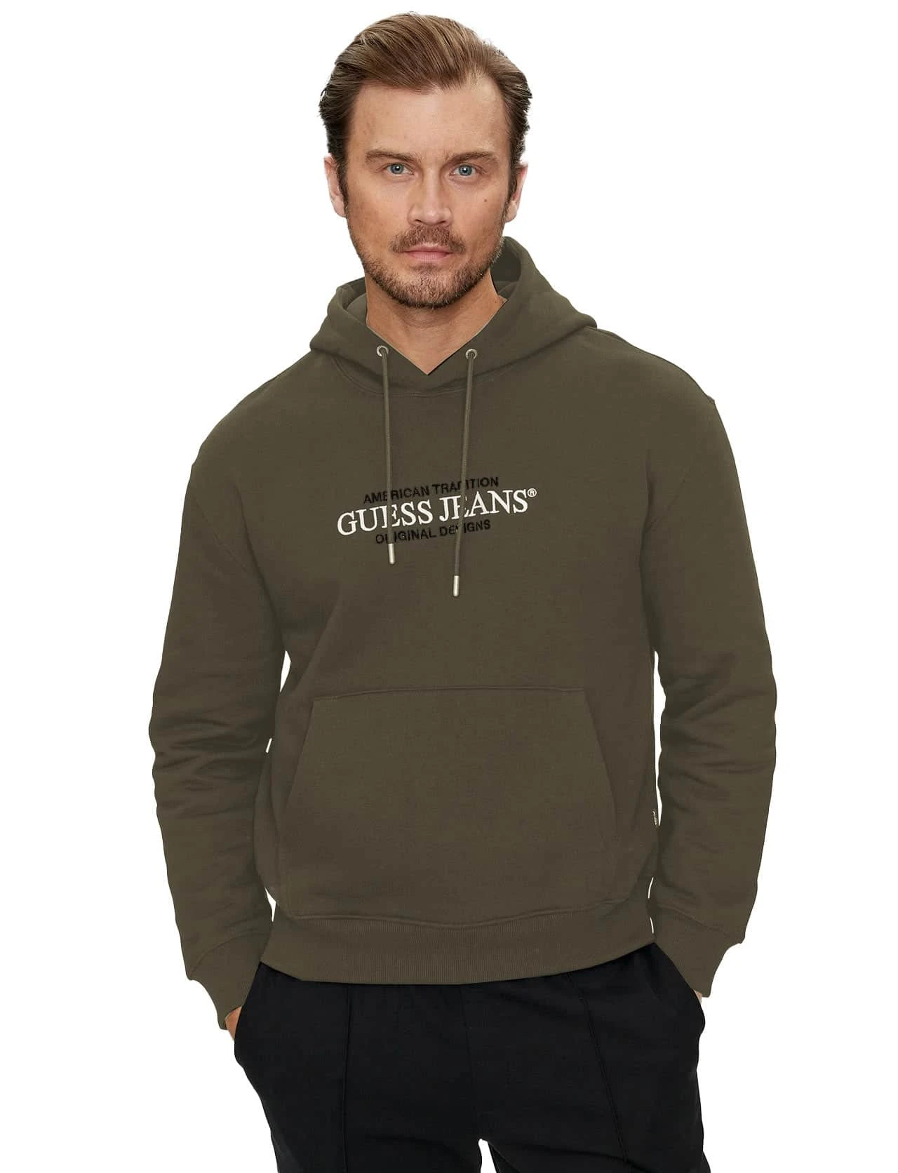 Guess Mens GJ American Tradition Hoodie Olive Light Green 6 Guess Mens GJ American Tradition Hoodie Olive Light Green - Image 4