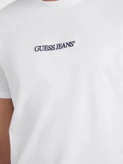 Guess Mens Slim Embroidered Logo T-Shirt White -Casa Moda Store guess mens slim embroidered logo t shirt white northern ireland belfast lisburn 282