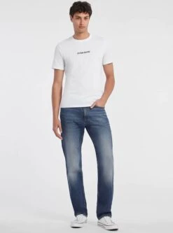 Guess Mens Slim Embroidered Logo T-Shirt White -Casa Moda Store guess mens slim embroidered logo t shirt white northern ireland belfast lisburn 298