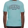 Guess Mens SS CN College Logo T-Shirt Laguna Blue -Casa Moda Store guess mens ss cn college logo t shirt laguna blue northern ireland belfast lisburn 858