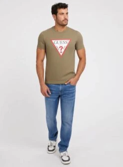 Guess Mens SS Triangle Logo T-Shirt Olive Green -Casa Moda Store guess mens ss triangle logo t shirt olive green northern ireland belfast lisburn 225