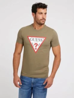 Guess Mens SS Triangle Logo T-Shirt Olive Green -Casa Moda Store guess mens ss triangle logo t shirt olive green northern ireland belfast lisburn 813