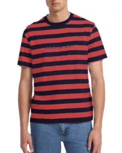 GUESS Mens Striped Logo T-Shirt Navy/Red -Casa Moda Store guess mens striped logo t shirt navy red northern ireland belfast lisburn 326