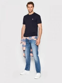 Guess Men's T-Shirt Core Logo Basic Triangle Logo Navy -Casa Moda Store guess mens t shirt core logo basic triangle navy northern ireland belfast lisburn 472