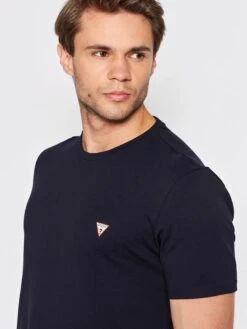 Guess Men's T-Shirt Core Logo Basic Triangle Logo Navy -Casa Moda Store guess mens t shirt core logo basic triangle navy northern ireland belfast lisburn 721