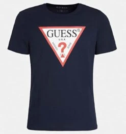 Guess Men's T-Shirt Original Triangle Logo Navy -Casa Moda Store guess mens t shirt original triangle logo navy northern ireland belfast lisburn 389