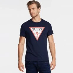 Guess Men's T-Shirt Original Triangle Logo Navy -Casa Moda Store guess mens t shirt original triangle logo navy northern ireland belfast lisburn 445