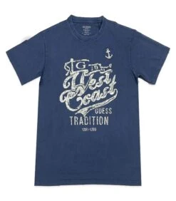 Guess Men's West Coast Treated T-Shirt Mohave Stone Blue -Casa Moda Store guess mens west coast treated t shirt mohave stone blue northern ireland belfast lisburn 201