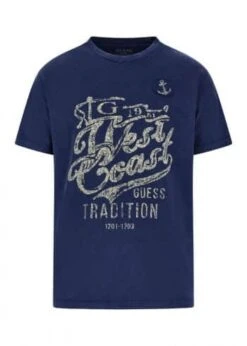 Guess Men's West Coast Treated T-Shirt Mohave Stone Blue -Casa Moda Store guess mens west coast treated t shirt mohave stone blue northern ireland belfast lisburn 487
