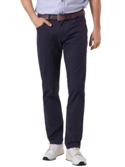 Hattric Men's Chino Trousers Hunter Straight Leg Stretch 688405/45 Navy