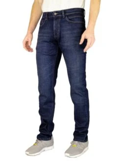 Hattric Mens Jeans Harris Slim Leg Dark Blue