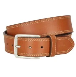 Hattric Mens Leather Jeans Belt Tan