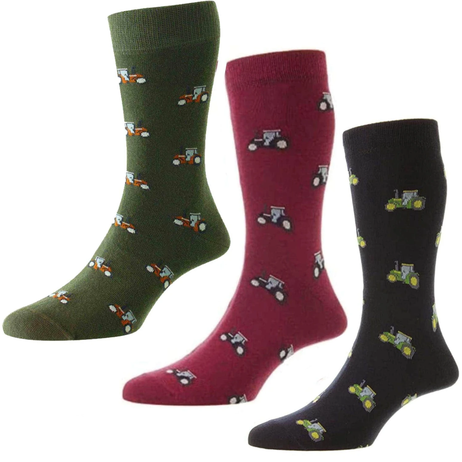 HJ Hall HJ61 Cotton Rich Tractor Design Socks UK 6-11 3 HJ Hall HJ61 Cotton Rich Tractor Design Socks UK 6-11