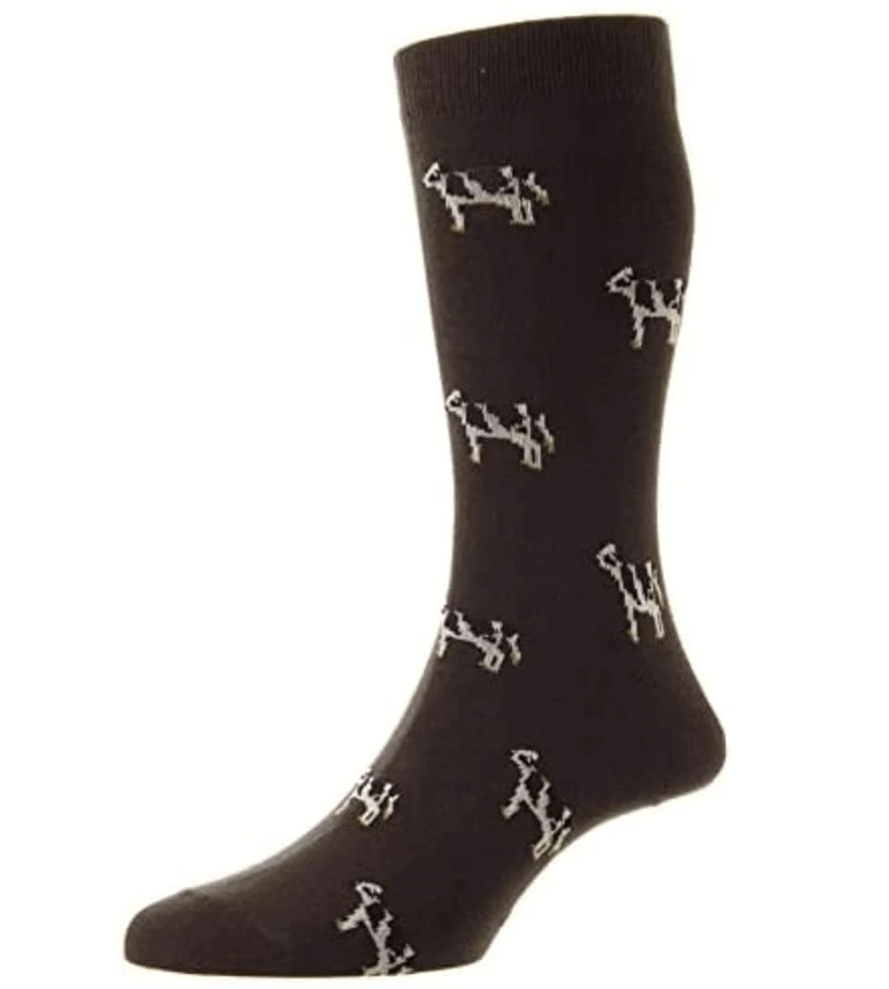 HJ Hall HJ62 Cotton Rich Cow Design Socks UK 6-11 4 HJ Hall HJ62 Cotton Rich Cow Design Socks UK 6-11 - Image 2