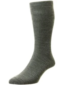 HJ Hall Men's Wool Rich Softop Diabetic Socks - 1 Pair - Mid Grey