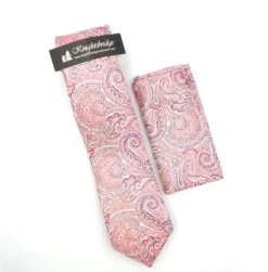 Knightbridge Tie & Pocket Square Set Pink