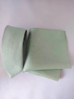 Knightbridge Tie & Pocket Square Set Sage Dupion