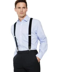 Knightsbridge Mens Trousers Braces Black/Silver -Casa Moda Store knightsbridge mens trousers braces black silver northern ireland belfast lisburn 695