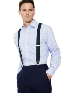 Knightsbridge Mens Trousers Braces Navy/Silver -Casa Moda Store knightsbridge mens trousers braces navy silver northern ireland belfast lisburn 738