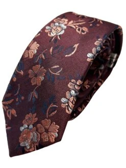 Knightsbridge Neckwear Floral Burgundy/Orange/Navy
