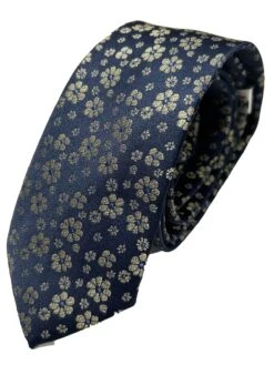 Knightsbridge Neckwear Floral Navy/Gold