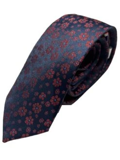 Knightsbridge Neckwear Floral Navy/Red