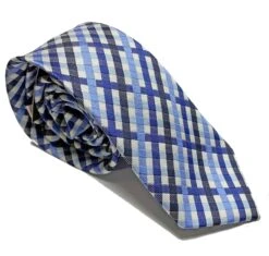 Knightsbridge Neckwear Navy/Blue Check Tie