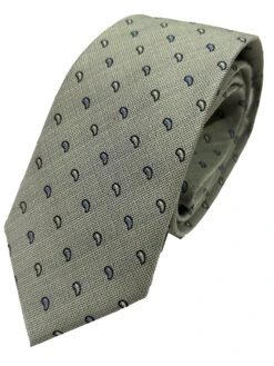 Knightsbridge Neckwear Tie & Pocket Square Set Paisley Sage