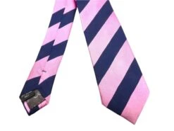 Knightsbridge Skinny Tie Navy/Pink Stripe