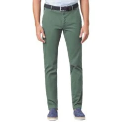 LCDN By Nalo Men's Chinos Bruno Stretch Trousers With Belt Olive Green