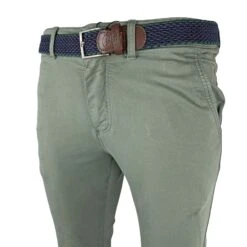 LCDN By Nalo Men's Chinos Bruno Stretch Trousers With Belt Olive Green -Casa Moda Store lcdn by nalo mens chinos bruno stretch trousers with belt olive green northern ireland 823