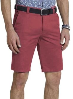 LCDN Men's Chino Shorts Stretch Fit Rose Red