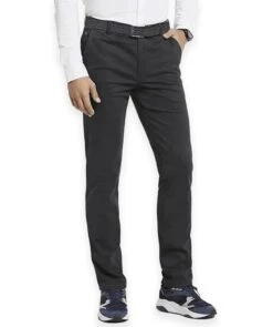 LCDN Men's Stretch Fit Chino Trousers With Belt Yansi Charcoal Grey -Casa Moda Store lcdn mens stretch fit chino trousers with belt yansi charcoal grey northern ireland 380