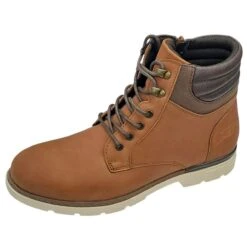 Lloyd & Pryce Mens Libbok Side Zip Combat Boots Camel
