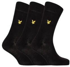 Lyle & Scott Angus 3 Pack Socks Black 7-11UK