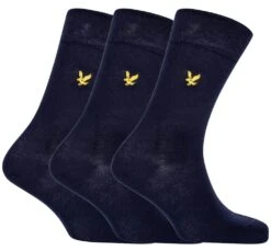 Lyle & Scott Angus 3 Pack Socks Navy 7-11UK