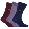 Lyle & Scott Angus 3 Pack Socks Navy,Burgundy,Purple 7-11UK 2 Lyle & Scott Angus 3 Pack Socks Navy,Burgundy,Purple 7-11UK -Casa Moda Store lyle scott angus 3 pack socks navy burgundy purple 7 11uk northern ireland belfast 843