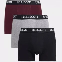 Lyle & Scott Barclay 3-Pack Cotton Men's Boxer Briefs Black,Grey,Wine -Casa Moda Store lyle scott barclay 3 pack cotton mens boxer briefs black grey wine northern ireland 909