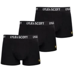 Lyle & Scott Barclay 3-Pack Cotton Men's Boxer Briefs Black