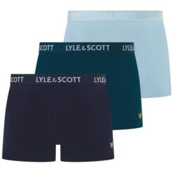 Lyle & Scott Barclay Boxer Briefs 3 Pack Chambray Blue/Sailor/Peacoat